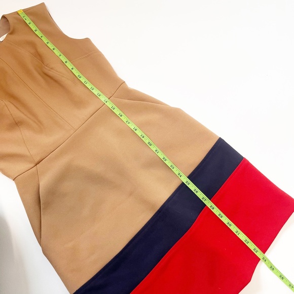 Shoshanna Camel Double Crepe Color block Trina Dress - Picture 10 of 15